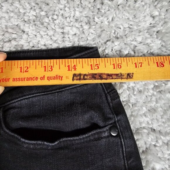 Judy Blue Jeans Womens 9/29 Black Slim Straight Raw Hem Stretch Distressed - Picture 8 of 13